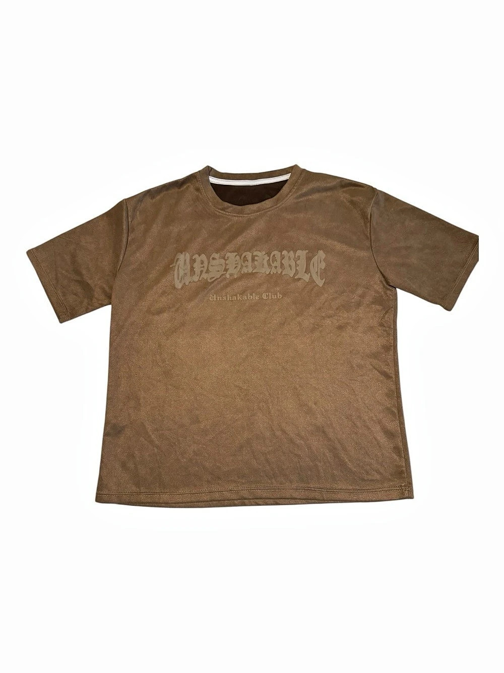 Supermade Unshakable Club Faux Suede T-Shirt Brown